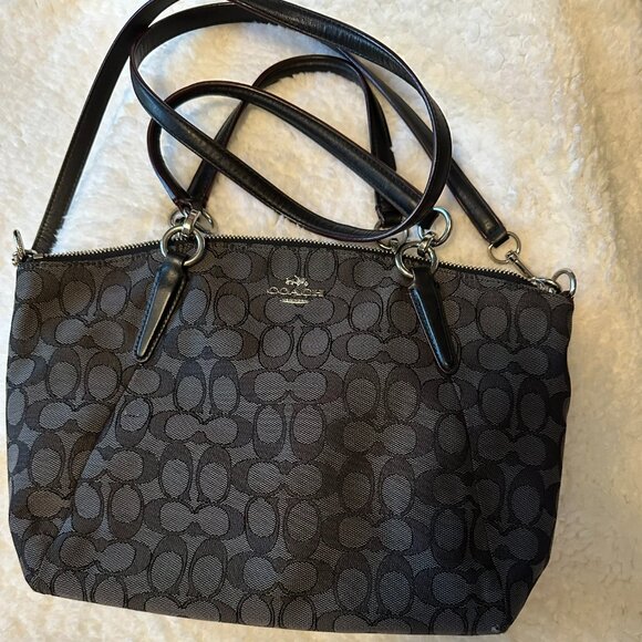 Coach Signature Small Kelsey Satchel Handbag Canvas - Picture 1 of 3